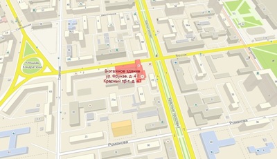Местоположение Бизнес-центр на ул. Фрунзе, д. 4 / Красный проспект, д. 47. Увеличить?