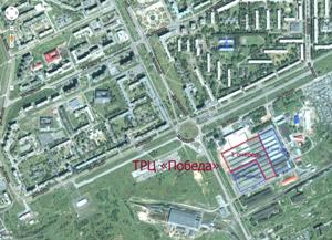Снимок из космоса Торгового Центра на ул. Гайдара, 50а Прокопьевск