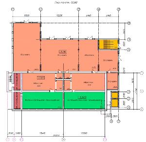 План цокольного этажа здания на ул. Вершинина, д. 43 в Кировском районе Томска. Увеличить?